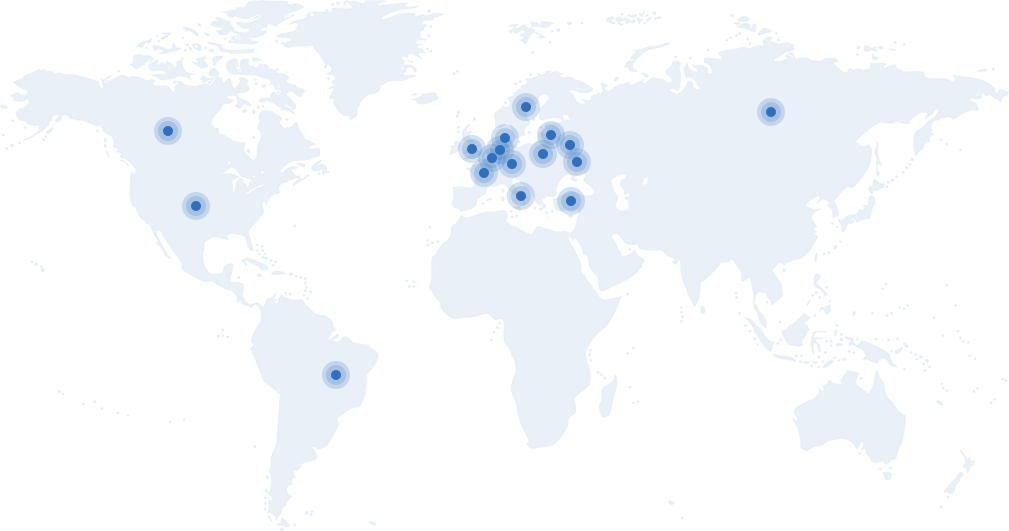 World map illustrating HOPE global export coverage